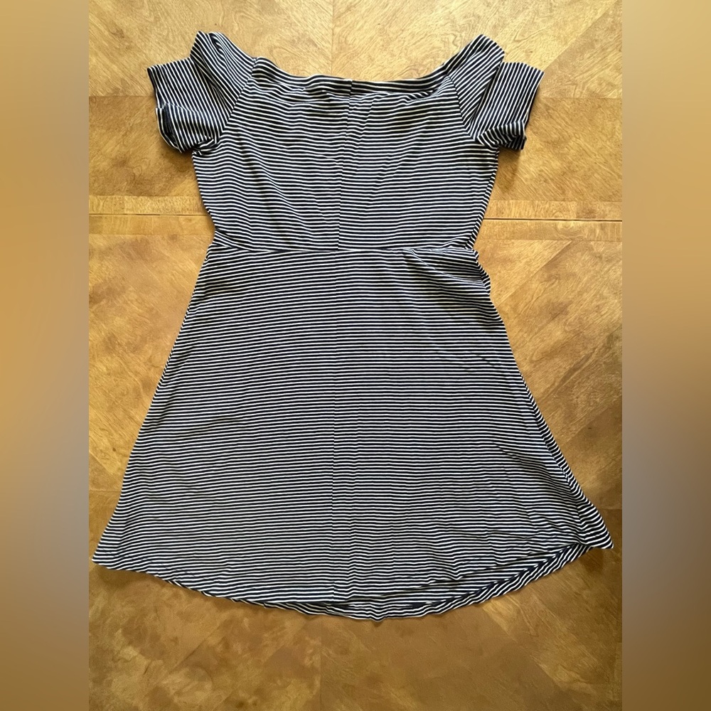 Old Navy Navy and White Striped Mini Dress